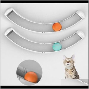 Tillhandahåller hem Gardencat Interactive Toy Cat Praktiskt fönster Sugkoppspår Boll Play Tunnel Toys Pet Aessory Drop Delivery 2021 U0NCA