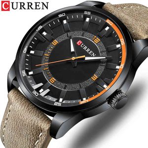 CURREN Arrival Men Watches Top Luxury Brand Sport Watch Men Leather Quartz Wristwatch Date Male Clock Relogio Masculino 210517