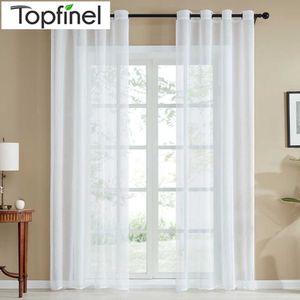 Modern Plain White Sheer Curtain for Living Room Bedroom Voile Tulle Window Curtain for Kitchen Grommet Pencil Pleated Hooks 210712