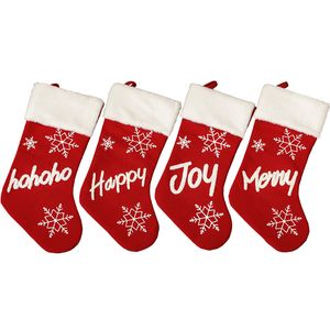 Julstrumpor Xmas Tree Decor Santa Claus Gifts Väska Barn Favor Hohoho Joy Fireplace Hängande prydnad XBJK2110