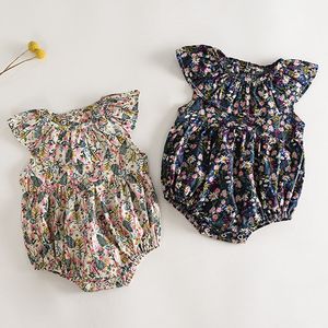 Summer Baby Girl Sleeveless Floral Rompers Kids Jumpsuit born Clothes 210429