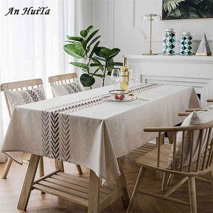 Nordic Tablecloth Prostokątna Kuchnia Haftowany Dining Table Cover Party Wedding Fireplace Decoration 210626