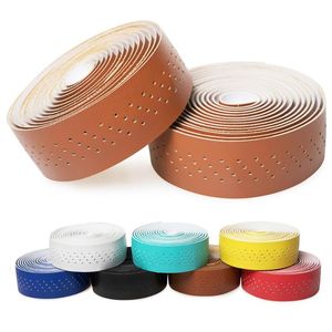 Wholesale bicycle handlebar grip tape resale online - Bike Handlebars Components Bicycle Handlebar Tape Accessories Breathable Hole Non slip Grip Strap PU Leather