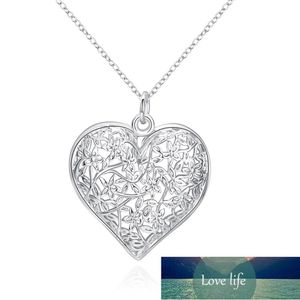 silver plated pendant for gift Heart-shaped mesh flower frame classic Silver Pendant Femme Pendants Neckless Jewelery Factory price expert design Quality