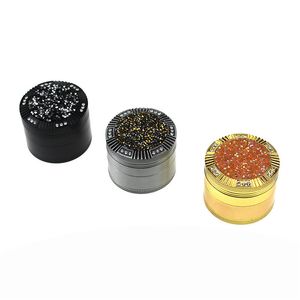 Original tobaksgrinder med diamanter Metall Herb Pulverizer Rökning Disintegrator 4Layers 50mm Aluminium Alloy Hand Muller