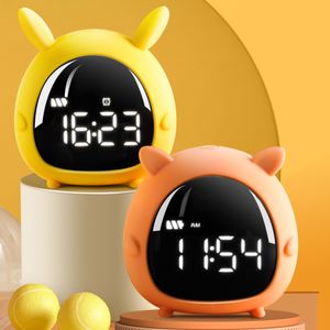 Kids alarm clock for Bedroom LED Digital Alarm Clocks with USB Cable Rechargeable Night light Cute for Children Smart Desk Clock