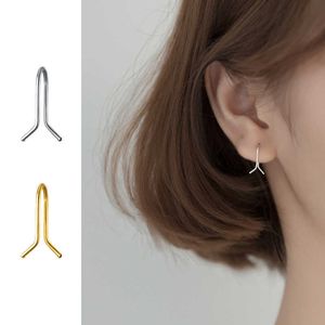 Minimalistyczny Geometryczny Lilne U Kształt Anterergy 925 Sterling Silver Stud Kolczyk Dla Kobiet Party Fine Jewelry Akcesoria 210707