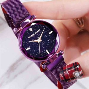 Orologi da donna MIYOTA Cintura a maglie cielo stellato Orologi Fibbia magnetica Moda Casual Orologio da polso femminile Impermeabile Relogio Feminino 210527