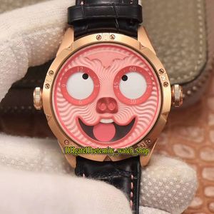 eternity Watches TWF V4 Latest Upgrade Konstantin Chaykin Joker Pink Piglet True Moon Phase Dial NH35A Automatic Mens Watch 18K Rose Gold Steel Case Leather Strap
