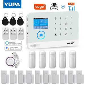 WIFI GSM Home Security Alarm System With Wireless Motion Sensor Detector Burglar Anti Theft TUYA APP Supports Alexa & Google