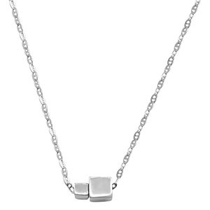 Collana quadrata in argento sterling 925 per tutto il corpo, ciondolo semplice con anello al naso di maiale, catena per clavicola, accessori per gioielli selvaggi