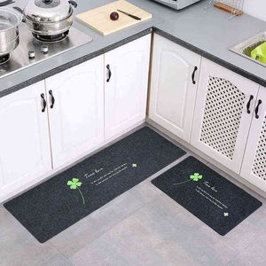 Anti-slip Kitchen Mat Long Bath Carpet Four-leaf Cover Entrance Doormat Tapete Absorbent Bedroom Doormats Room Floor Mats Rugs 211109