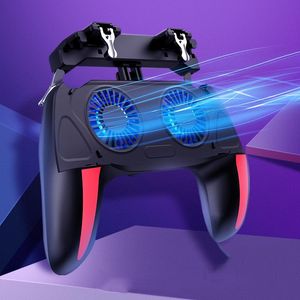 Contrôleurs de jeu Joysticks Contrôleur de manette de téléphone portable Double ventilateur Cool 2500 / 5000mAh Powerbank Game-Controller Pour PUBG Free Fire Trigger