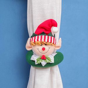 Tenda natalizia con fibbia Bambola Babbo Natale Pupazzo di neve Tende creative Trattenere la chiusura di Natale Decorazioni per finestre per la casa delle vacanze WY1421