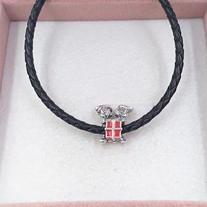 DIY Smycken 925 Sterling Silver Disin X Pandora Miky Mini Mouse Present Pärla Vänskap Halsband Förhållande Armband För Par Bangle Kvinnor Set Box 799194C01