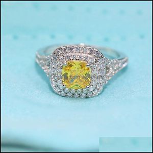 Wedding Rings Smycken Original Fashion Real925 1: 1 Logo Mtilayer Yellow Square Stone Tif Ring Ladies Ity Förslag Present Drop Leverans 2021 Ch