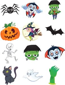 Christmas Tattoos with 5 Sheets Glow Halloween for Kids