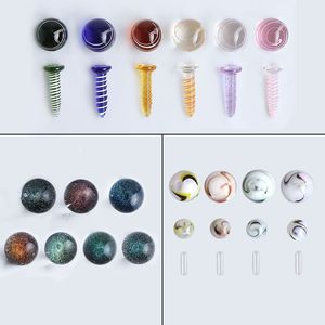 Smoking Accessories Dihcro Beads Colorful Balls & Terp Screw Set 20mm 14mm 22mm 25mm Glass Pearls Suit For Slurper Quartz Banger