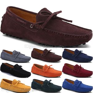 092 New Fashion uomo Scarpe casual Pelle stile britannico primavera Coppia Genuino piselli Scrub uomo Drive Lazy man copriscarpe outdoor confortevole traspirante nero giallo