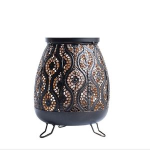 Candle Holders AU -Retro Black Gold Hollow Carved Holder Made Old Craft Lantern For Night Light Indoor Home Decorations