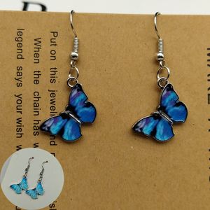 Butterfly azul soltar brinco para mulheres multicolor 2021 liga brinca brincos Declaração brinco jóias de casamento por atacado