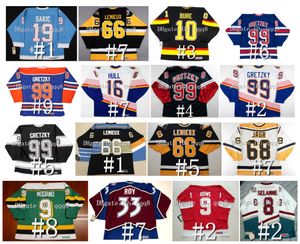 빈티지 Wayne Gretzky 하키 저지 Joe Sakic Eric Lindros Bobby Clarke Lemieux Mark Messier Brett Hull Mike Modano Jaromir Jagr Hextall Peter Forsberg Patrick Roy