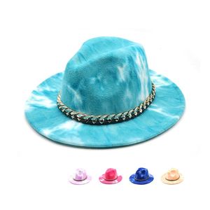 2021 fedora chapéus largo borda homens chapéu chapéu jazz caps igreja felted chain cinto cowboy vintage luxo inverno outono mulher