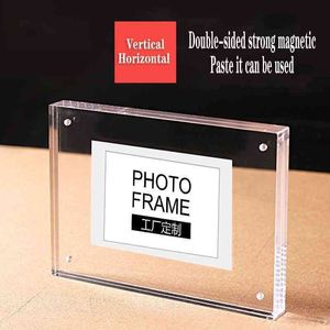 Магнитные прозрачные Crystal Photo Frames для картин Акриловые фоторамки Creative Mini Home Украшение День Рождения Подарок Премиум