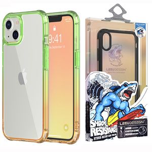 Gradient híbrido claro acrílico casos de volta tpu pára-choque resistência girating 3d estereofonto tampa de som para iPhone 13 12 mini 11 pro max xr xs x 8 7 plus com pacote de varejo