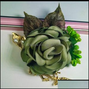 Pinos, broches de j￳ias Broche de flor de tecido fofo para mulheres com su￩ter pinos de lapela Cardigan Cardigan Cor Moda AESSORESS BOLE