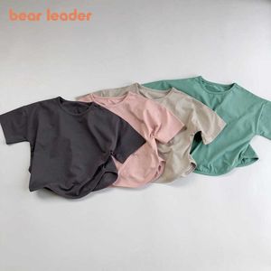 Ayı Lideri Bahar Bebek Erkek Kız Casual Tişörtü Toddler Güz Tam Kollu Tops Çocuk Boys Katı Renk Giysileri Kore T-Shirt 210708