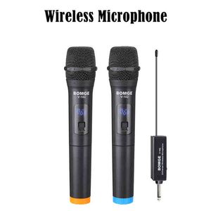 Mikrofonlar V-102 2 PCS Kablosuz Mikrofon KTV Oyuncu Şarkı Söyleyen Alıcı ile Konuşma Mikrofonu Alıcı ile Şarkı Söylemek T220916