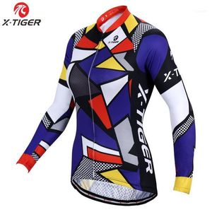 X-Tiger Kvinna 100% Polyester Höst Cykling Sportkläder MTB Bike Wear Cykel Kläder Jersey Uniform Ropa de Ciclismo