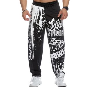 Correndo Calças Jogging Homens Poliéster Macio Bodybuilding Bodybuilding Sweatpants Harem Long Calças Fitness Sport Treinamento Calças 211013