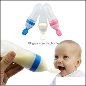 Baby Feeding Spoons Bottle Training Scoop Food Grade Sile Children Tableware Feeder Device Spoon Milk Drop Delivery 2021 Other Baby Kids