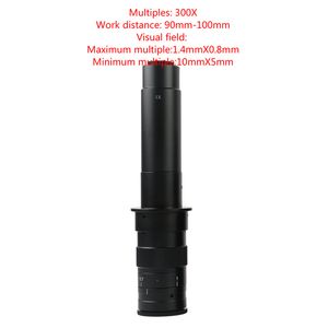 Adjustable Magnification 100X 130X 180X 200X 300X 360X 500X Zoom C Mount Lens For HD-MIl VGA USB Industry Video Microscope Camera