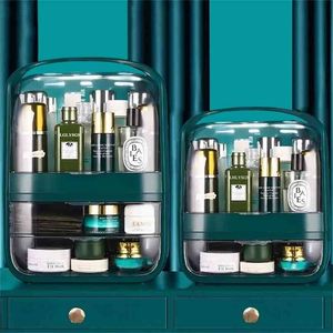 Organiserare Makeup Storage Box Dammtät Transparenta Skönhet Nail Kosmetiska Smycken ES 210922