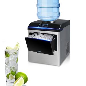 Small Automatic Ice Making Machine Commercial Bullet Round Cube Ice Maker for Milk Tea Bar Coffee Shop 25kg/24H