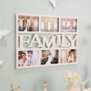 6x6inch Family Po Frame Wall DIY Durable Hollow Picture Frames Plastic Hanging Frames For Pictures Nordic Home Decoration 210611