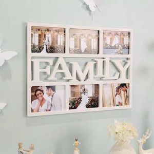 6x6inch famiglia PO telaio muro fai da te durevole cavo fotogrammi cornici in plastica cornici appese per immagini decorazione della casa nordica 210611