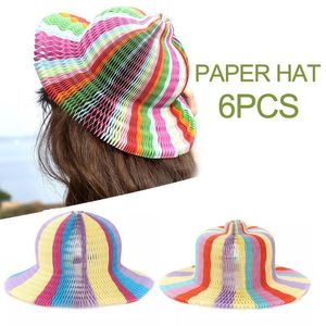 Outdoor Hats Colorful Paper Hat Magic Vase Cap Variety Papt Er Sun HaFor Men Women 6Pcs Hiking UV Protector Wholesale