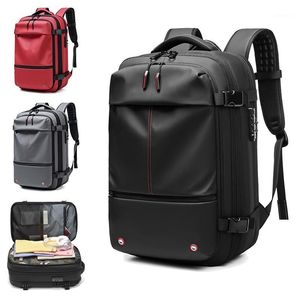 Plecak Outwalk Mężczyźni Rozszerzalny Weekend Work Travel Back Pack Wodoodporny 17-calowy Laptop Anti Theft Business Business Backpacking