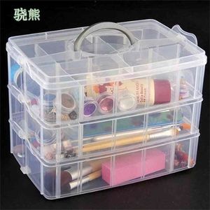 30 galler Klar plastförvaringslåda för leksaker Ringar Smycken Display Arrangör Makeup Case Craft Holder Container Porta Joias 210922