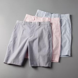 Men's Shorts 2021 Summer Thin Quality Suit Trousers Vertical Stripes Casual Pants Seersucker Short