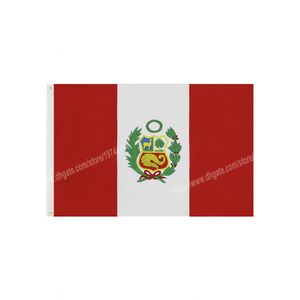 Флаги Перу Флаги Национальный полиэстер Баннер Полет 90 х 150 см 3 * 5FT Флаг по всему миру Всемирно открывается на открытом воздухе.