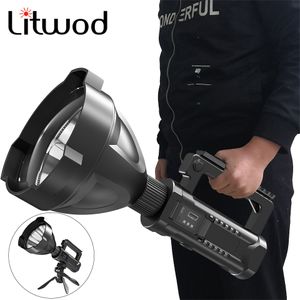 Z20 XHP70.2 Super Bright LED Uppladdningsbar Big Head Söklykta Handhållen ficklampa Arbetsljus Spotlight Floodling 40W Torch Lantern