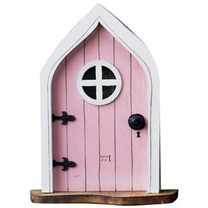 Garden Decorations Wood Miniature Fairy Dwarf Window Door Gnome Art Courtyard Statues Decor Sculpture Decoration Accessories LLD12457