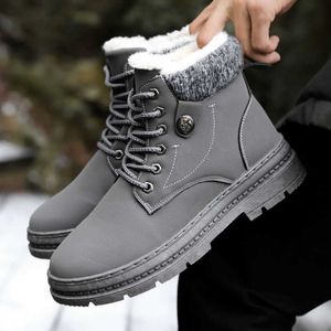 Novos homens botas de couro à prova d 'água lace up militar inverno tênis de luz do tornozelo para casual não deslizamento 2021