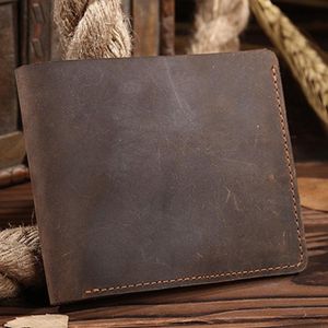 Wallets Men Genuine Leather Purse Case Pocket ID/ Holder Vintage Trends High Quality Short Wallet