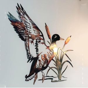 Wholesale trout decal for sale - Group buy Wall Stickers Solo Mallard Hunting Trout Fishing Scene Metal Art Animal Shape Decal